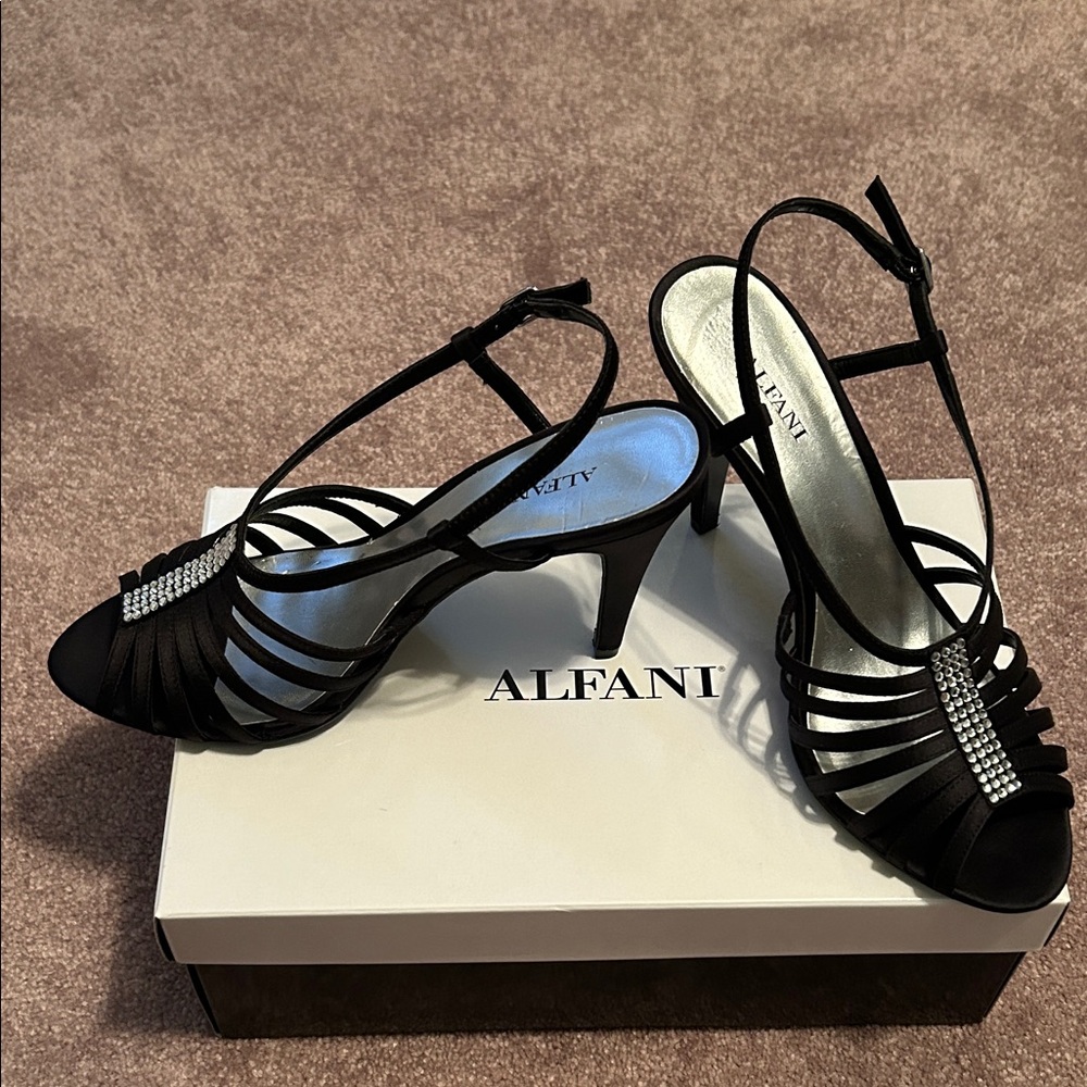 Alfani Elegant Black Strappy Heels